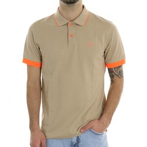 POLO CONTRASTI FLUO BEIGE